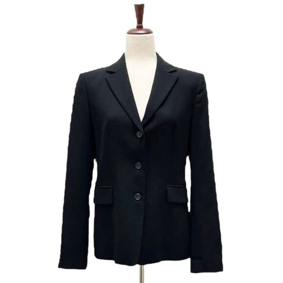 Vintage J. Crew Black Wool 3 Button Classic Blazer Women’s Size 8 Preppy Career - Picture 2 of 14